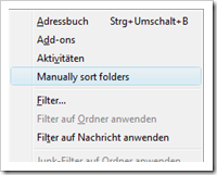 Screenshot: Manually Sort Folders