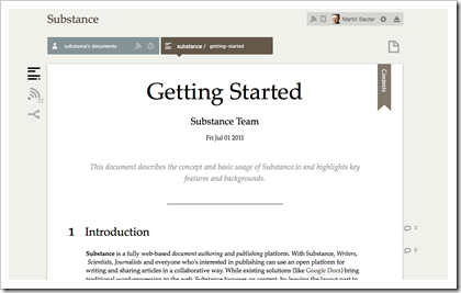Substance - web-basiertes Verfassen und Publizieren von Texten