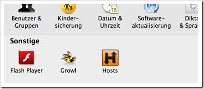 Hosts.prefpane - Icon in den Mac OS Systemeinstellungen