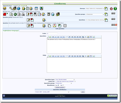 LimeSurvey Backend LimeSurvey Backend