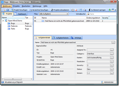 Screenshot WebIssues (Windows Client)
