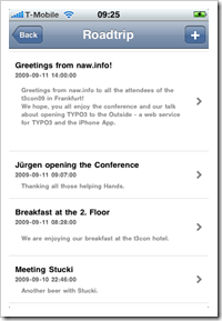 Screenshot: TYPO3 iPhone App (1)